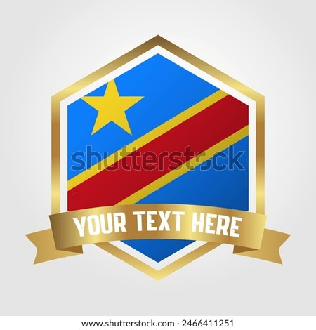 Golden Luxury Democratic Republic of the Congo Label Vector Illustration