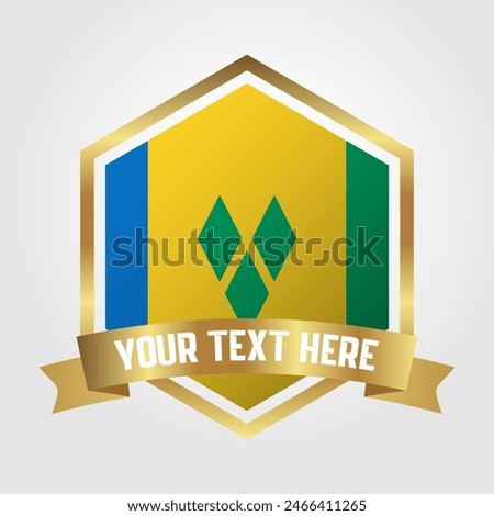 Golden Luxury Saint Vincent and the Grenadines Label Vector Illustration