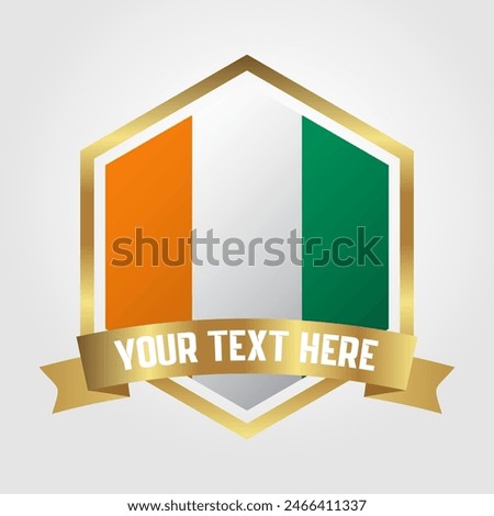 Golden Luxury Ivory Coast Label Vector Illustration