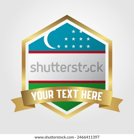 Golden Luxury Uzbekistan Label Vector Illustration