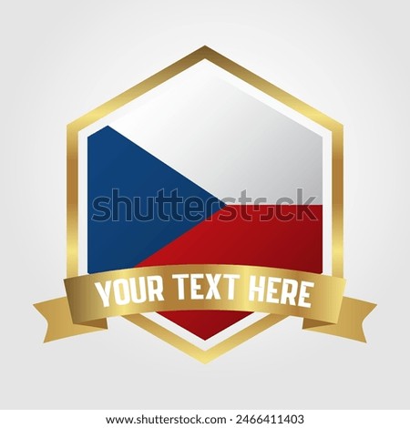 Golden Luxury Czech Republic Label Vector Illustration