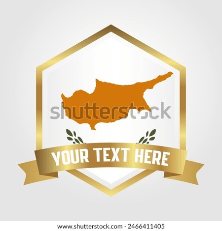 Golden Luxury Cyprus Label Vector Illustration