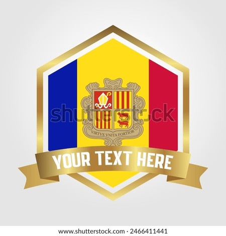 Golden Luxury Andorra Label Vector Illustration