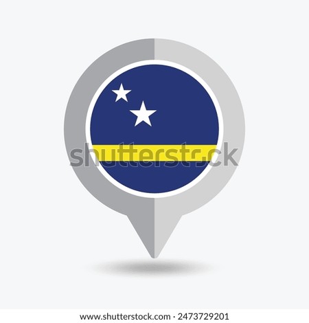 Curacao Location Pin Icon Vector Illustration