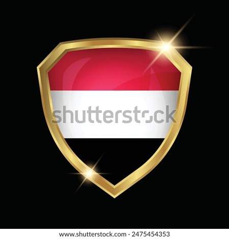 Yemen Flag Golden Shield Logo