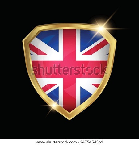 United Kingdom Flag Golden Shield Logo