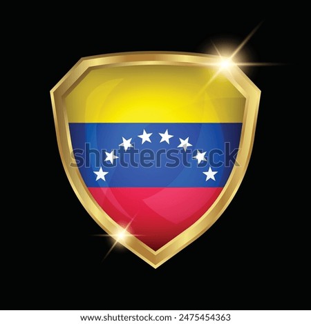 Venezuela Flag Golden Shield Logo