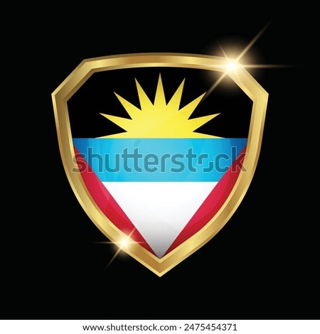 Antigua and Barbuda Flag Golden Shield Logo