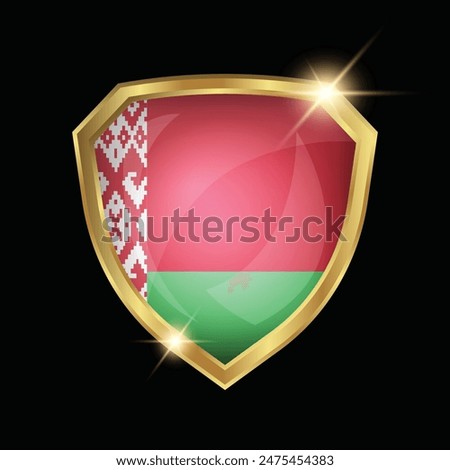 Belarus Flag Golden Shield Logo