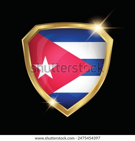 Cuba Flag Golden Shield Logo