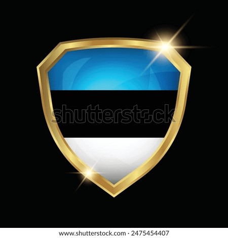 Estonia Flag Golden Shield Logo