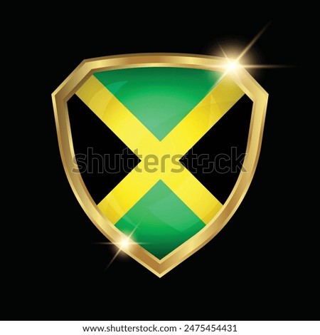 Jamaica Flag Golden Shield Logo