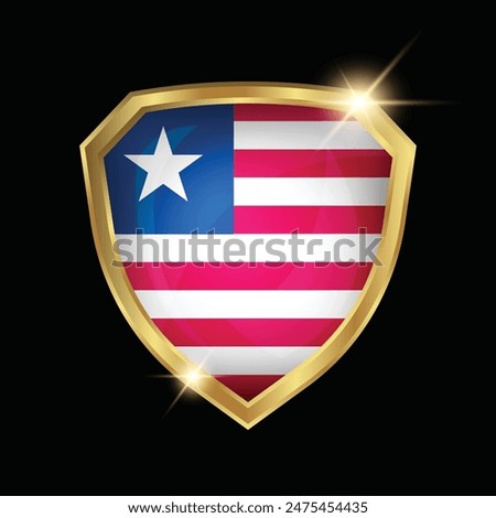 Liberia Flag Golden Shield Logo