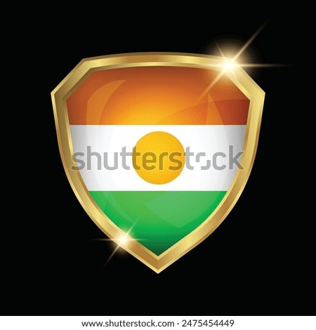 Niger Flag Golden Shield Logo