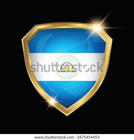 Nicaragua Flag Golden Shield Logo