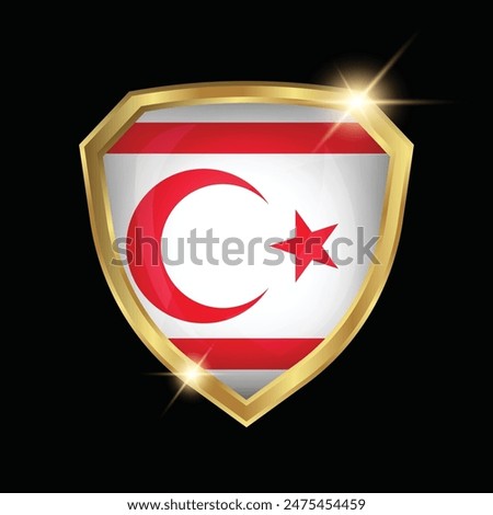 Northern Cyprus Flag Golden Shield Logo