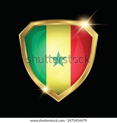 Senegal Flag Golden Shield Logo