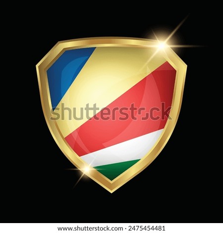 Seychelles Flag Golden Shield Logo