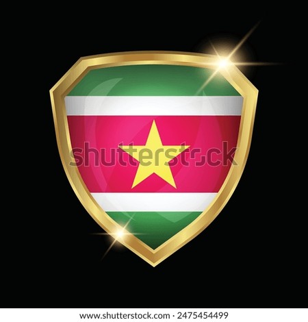 Suriname Flag Golden Shield Logo