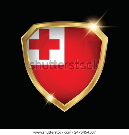 Tonga Flag Golden Shield Logo