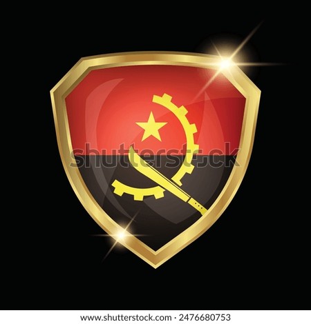 Angola Flag Golden Shield Logo