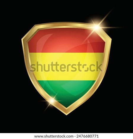 Bolivia Flag Golden Shield Logo