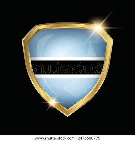 Botswana Flag Golden Shield Logo