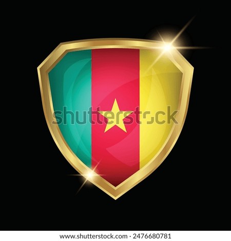 Cameroon Flag Golden Shield Logo