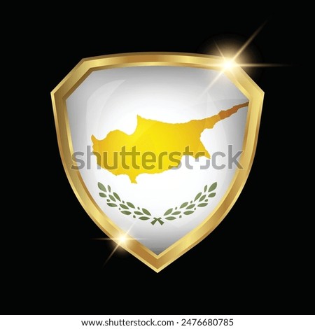 Cyprus Flag Golden Shield Logo