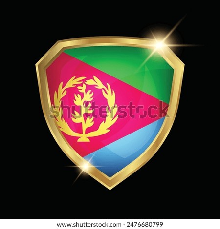Eritrea Flag Golden Shield Logo