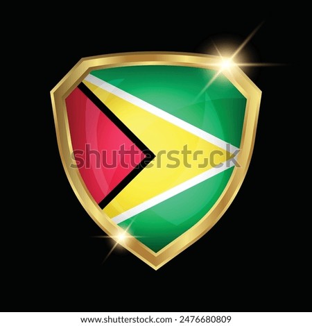 Guyana Flag Golden Shield Logo