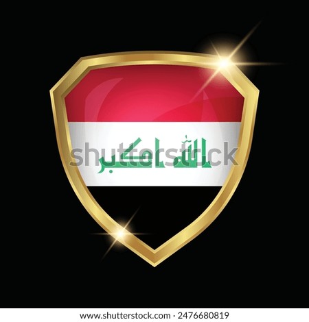 Iraq Flag Golden Shield Logo