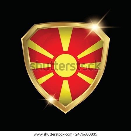 Macedonia Flag Golden Shield Logo