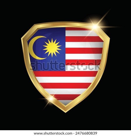 Malaysia Flag Golden Shield Logo