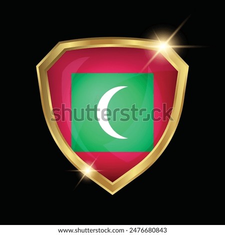 Maldives Flag Golden Shield Logo