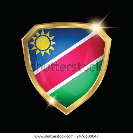 Namibia Flag Golden Shield Logo