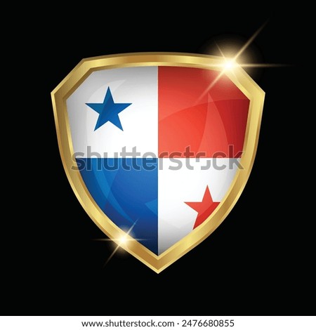 Panama Flag Golden Shield Logo