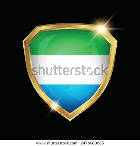 Sierra Leone Flag Golden Shield Logo