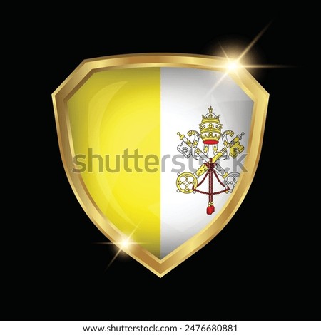 Vatican Flag Golden Shield Logo