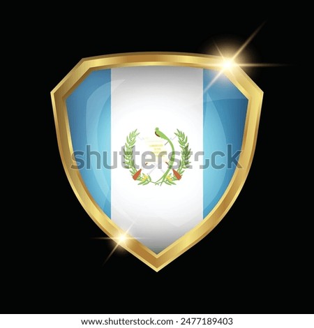 Guatemala Flag Golden Shield Logo