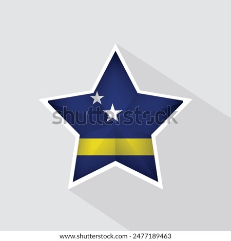 Curacao Flag Star Shape Icon