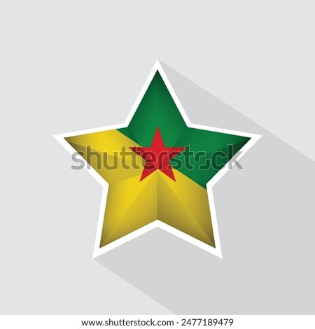 French Guiana Flag Star Shape Icon