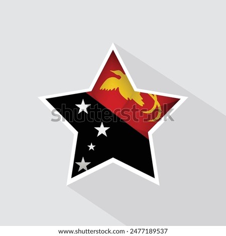 Papua New Guinea Flag Star Shape Icon
