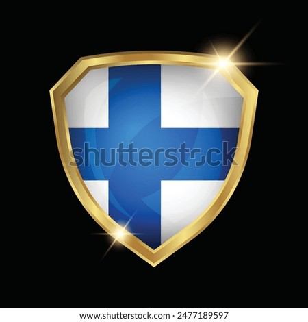 Finland Flag Golden Shield Logo