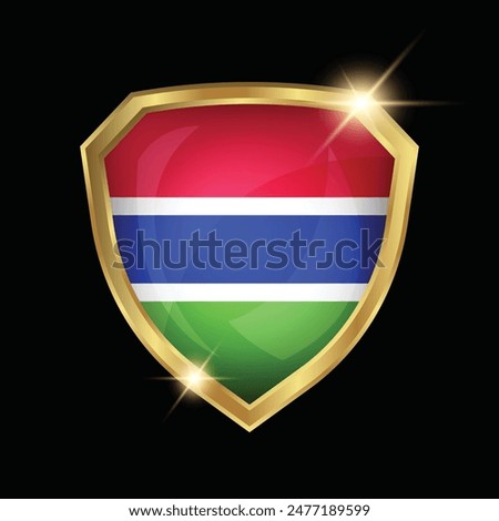 Gambia Flag Golden Shield Logo