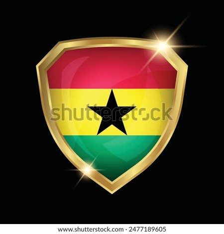 Ghana Flag Golden Shield Logo