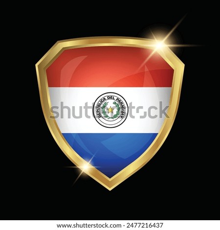 Paraguay Flag Golden Shield Logo