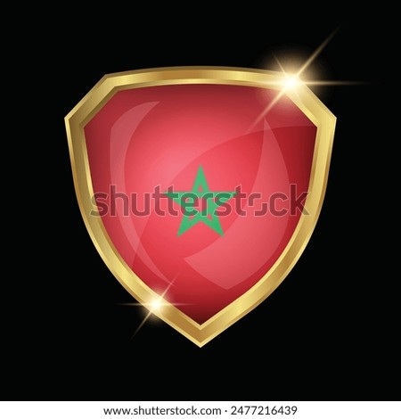 Morocco Flag Golden Shield Logo