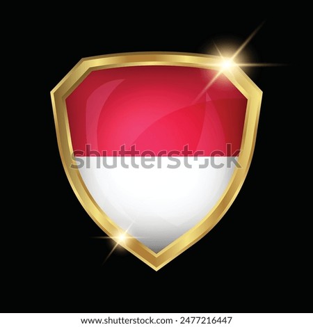 Monaco Flag Golden Shield Logo