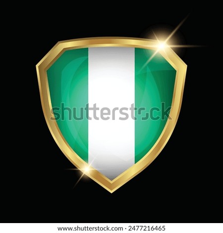 Nigeria Flag Golden Shield Logo